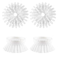 OYV Soap Dispensing Palm Brush Refills, 4-Pack Replacement Heads, White | Non-Scratch Nylon Bristles, Easy Twist-On Installation, Safe for Non-Stick Cookware - color: White