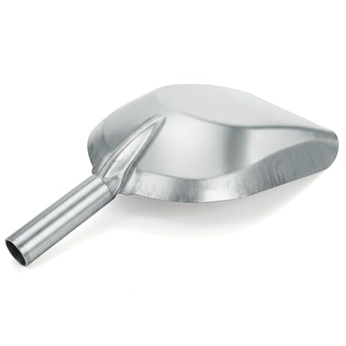 Cididu 2 Pack Large Metal Feed Scoop for Livestock, 33.8 Oz Grain Scoop for Horse, Cattle, Chicken, Heavy Duty Shovels with Hollow Handle for Grain, Fire Pit, Garden, Outdoor Firewood, Dry Goods