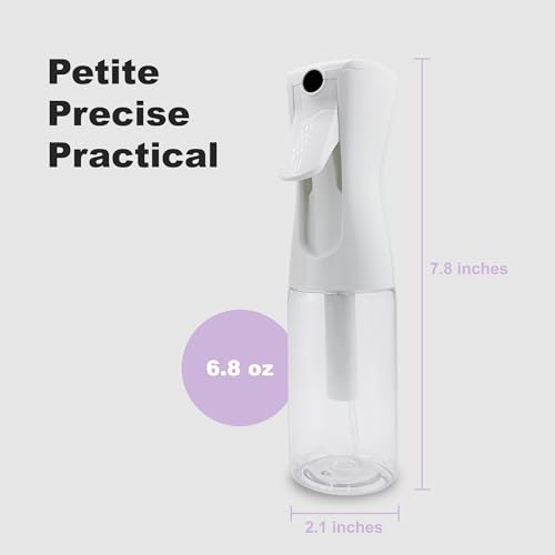 2 Pack Spray Bottles for Hair - Continuous Water Mister Spray Bottles with Ultra Fine Mist Spray for Hairstyling, Barbers, Salons, Skin Care, Cleaning, Plants, Pets (Ivory, 6.8 oz) - color: Ivory, size: 6.8 oz