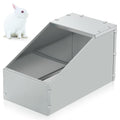 1 Pcs Galvanized Metal Rabbit Nesting Box Bunny Nest Hutch Hideout with Removable Acrylic Floor Breeding Natural Burrow Den Alternative for Rabbit Guinea Pigs Chinchillas (14.5 * 8.5 * 8 Inch) - size: 14.5"L x 8.5"W x 7.9"H