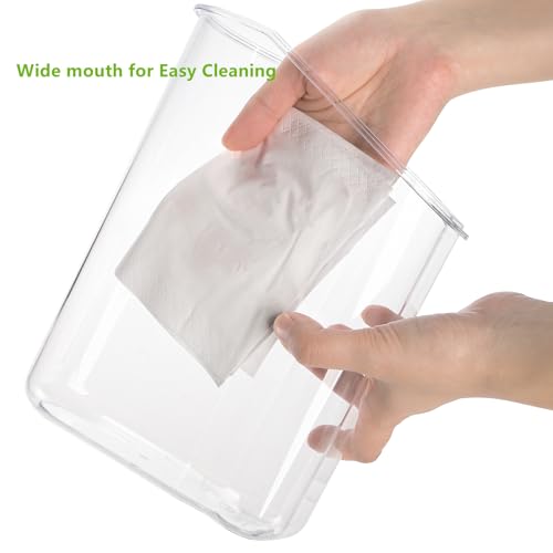 2 Pack Bird Seed Storage Container, 3 Qt/2.8 L Airtight Cereal Storage Bin with Pour Spout and Measuring Cup, BPA Free Plastic Water Pitcher with Handle for Rice, Grain, Flour, Pet Food