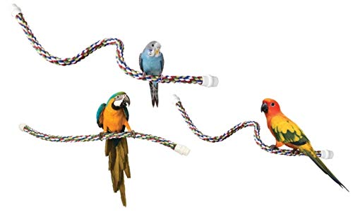 JW Pet Comfy Perch For Birds Flexible Multi-color Rope, Medium - 21" Length - size: Medium, style: 21"