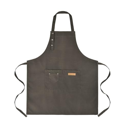 Tosewever Art Aprons for Women Painting Pottery Baking, Mens Buckle Straps Kitchen Apron with Pockets for Chef Cooking - color: Grayish Green