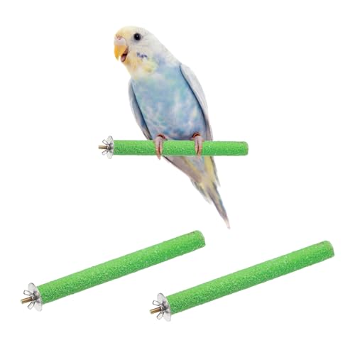 Bird Perch Stand, Colorful Paw Grinding Stick, Wood Rough-surfaced Perch Parrot Stand 20 x 2 Cm, (Green, 2 Pcs), Intended for Home/Animal Parks/Pet Stores - color: Green, size: 20 x 2 cm / 7.87 x 0.71 inch
