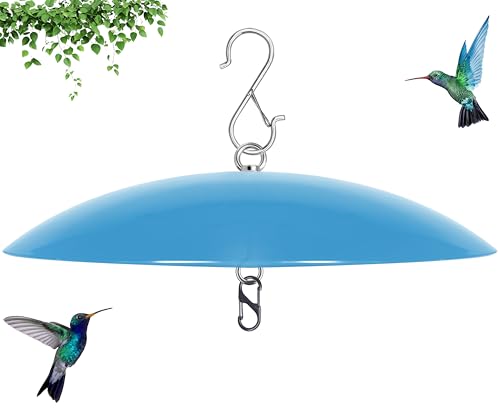 13" Bird Feeder Rain Guard, Hummingbird Feeder Shade Dome Cover, Hanging Baffle for Bird Feeder Pole,Smart Birds Feeder's Umbrella(Translucent Blue), 1 Pack - color: Translucent Blue, size: 13Inch / 1 Pack