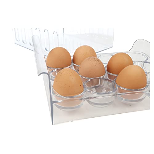 Mind Reader Egg Storage Drawer for Refrigerator, Fridge Organizer, Stackable, Bin, 6.75"L x 8.75"W x 3.5"H, Set of 2, Clear