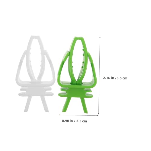 Totority 40pcs Parrot Food Holder Clips for Bird Cage White Green Vegetable Fruit Skewers for Millet Snacks and Fresh Feeding Cage-Mounted Bird Food Holder Healthy Foraging and Feeding