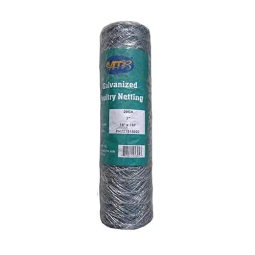 20GA Galvanized 18in x 150ft x 2in Mesh Chicken Wire Hexagonal Poultry Netting - size: 18"x150'- 2" 20GA