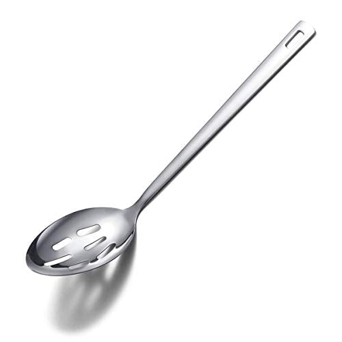 Berglander Stainless Steel Slotted and Basting Spoon, Heat Resistant, Non-Stick, Dishwasher Safe, Easy to Clean - size: D. Slotted Spoon