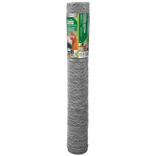 YARDGARD 2 Inch Poultry Netting, Chicken Wire Fence, 20 Gauge Galvanized Steel, Rabbit Fencing, Bird Enclosures, Garden Protection and Plant Support, 48 Inches x 150 Feet