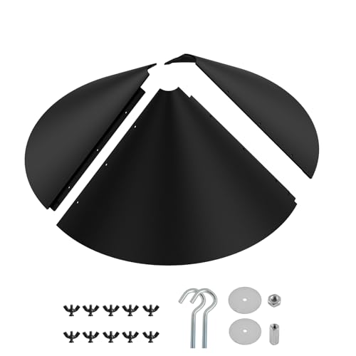 19 Inch Metal Squirrel Baffle for Bird Feeder | Hanging Baffles for Squirrel Proof Bird Feeders, Outdoor Cover Rain Guard, Rust Chew Proof Heavy Duty - style: Hang Mount