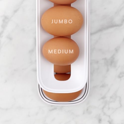 YouCopia RollDown™ Egg Dispenser, Space-Saving Rolling Eggs Dispenser and Organizer for Refrigerator Storage - size: Egg Dispenser, Space-Saving