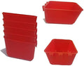 Cage Cups Birds Feeders Seed Bowl Chicken Feeding Watering Dish Rabbit Water Food Hanging Wire Cages Box 16oz Coop Cups for Pet Parrot Parakeet Gamefowl Poultry Pigeon - size: 5PCS Large Red