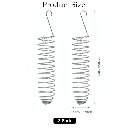 2Pcs Bird Foraging Toy, Steel Holder for Bird Cage Accessories Hanging Fruit Vegetable Feeder for Parrot Cage Parakeet - size: Two