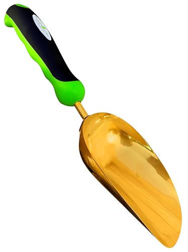 Garden Guru Super Strong Titanium Garden Scoop Trowel Shovel Transplanter - Rust Resistant - Ergonomic Handle - Perfect Hand Shovel for Gardening Transplanting and Digging - size: 1 Pack, style: Titanium