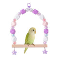 Birds Swing Parrot Hanging Toy Wooden Perch Bird Chew Toys for Love Birds，Parakeet，Cockatiel, Mynah, Budgerigar(Violet Pink, Medium) - color: Violet Pink