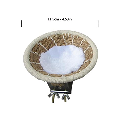 Hand Woven Hemp Rope Bird Nest Bed Cage Bed for Dove Parrot Canary Little Parrot Warm Bird Breeding Cabin Nest(Hemp Rope L)