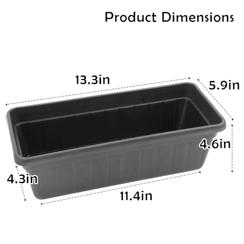 4 Pack Chicken Plastic Feeder Feed Trough Bucket Livestock Container for Chicken Duck Goose Goat Poultry (Black)