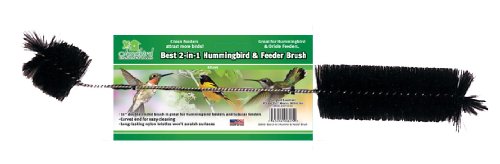 2-in-1 Hummingbird Feeder Cleaning Brush | Double-Ended Brush Cleans Reservoirs, Tubes, and Ports - 17 Inch Twisted Wire, Non-Scratch Nylon Bristles - size: 17 inch
