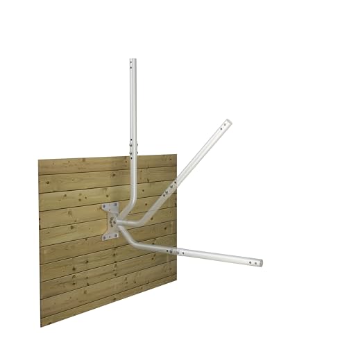 Universal Adjustable Mounting Pole, Steel J-Mount for Attic Outdoor Roof Wall Installation, Weatherproof Mast Pole, Mounting Bracket and Hardware Included (Diameter 1 1/4", Length 33 1/4", White) - size: 33.25"