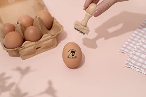 Stamp by Me | Egg Stamp | Chicken Egg Wooden Stamps | Personalized Rubber Stamper for Fresh Eggs | Custom Stamping | Egg Labels | Farm Stamp | Self Inking | Black Ink | Unique Designs| Mini Logo Stamp