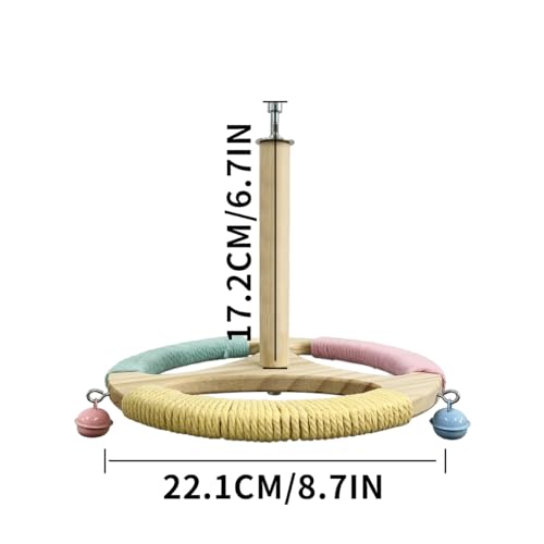 Bird Stand Perch Toy,Wooden Spinning Turntable Parrot Toy，Exercise Spinning Parakeet Toys for Birds Cage Accessories