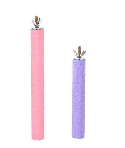 Bird Cage Perch Parrot Sand-Surface Stand 2Pack Grinding Wood Stick Platform Molar Toy Branch for Macaw African Greys Budgies Cockatoo Parakeet Cockatiel Conure Lovebirds