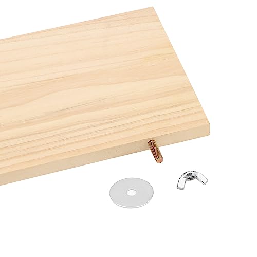 Wontee Bird Perch Stand Wooden Platform for Cockatiels Conures Rats Gerbils Chinchillas Squirrels (M1- with Hole) - size: M1- With Hole