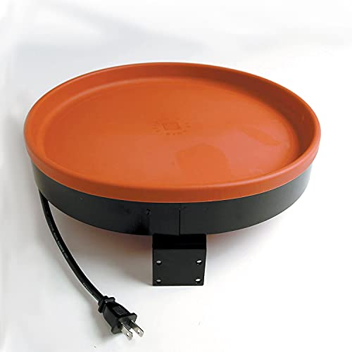 Farm Innovators BD-75 All Seasons 3 in 1 Outdoor 14 Inch Heated Birdbath with 3 Mounting Options, 75 Watts, Terracotta | Thermostatically controlled, innovative design allows for 3 different mounting options: deck, clamp and ground mounts - color: No Colo