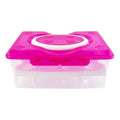 Ortable Large Capacity Double-layers Egg Storage Container Holds 24 Eggs Shatter-proof Non-slip Eggs Holder with Handle (Purple) - color: Purple