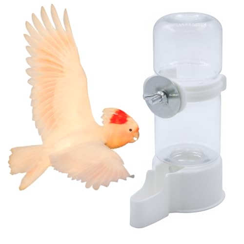 Automatic Bird Water Feeder for Cage, No-Spill Hanging Bird Water Bottle 140ml, Easy Install Pet Water Dispenser for Small Birds, Parrots, Budgies & Small Pets