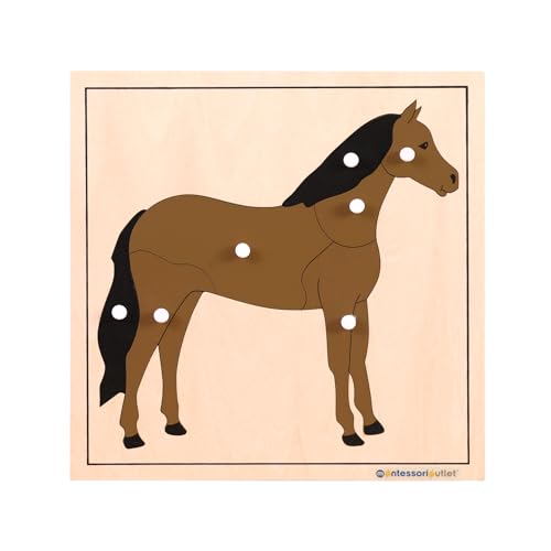 Montessori Outlet Horse Puzzle for Children 3-6 Years Montessori Education at School and Home - color: Horse