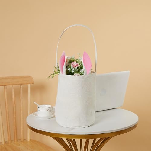 Easter Baskets for Easter Eggs Gifts, Easter Gifts Basket with Bunny Ears (Pink) - color: Pink