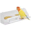 Pawfly 1 Pack Bird Feeder for Cage Hanging Plastic Feeder with Hooks Bird Water Dispenser with Perches Water Feeders for Cage Parrot Food Bowl for Parakeet Cockatiel Canary - size: 1 PC