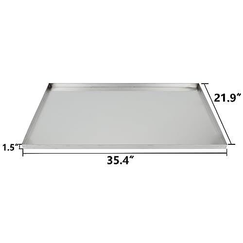Confote Stainless Steel Replacement Tray for Dog Crate, 35.4"x21.9" Pet Cage Floor Pan Chew-Proof & Crack-Proof - size: 35.4"L x 21.9"W x 1.5"H