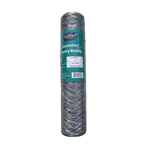 Galvanized Hexagonal Poultry Netting Chicken Wire 24" x150' x 2" Mesh 20GA - size: 24"x150'- 2" 20GA