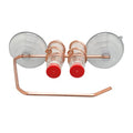 Duo Feeder | Window Hummingbird Feeder | Copper and Aluminum | Multiple Stations | Modern Hummingbird Feeder | Glass Bottles | Suction Cups (Copper, Two Station - Wide Perch) - size: Two Station - Wide Perch