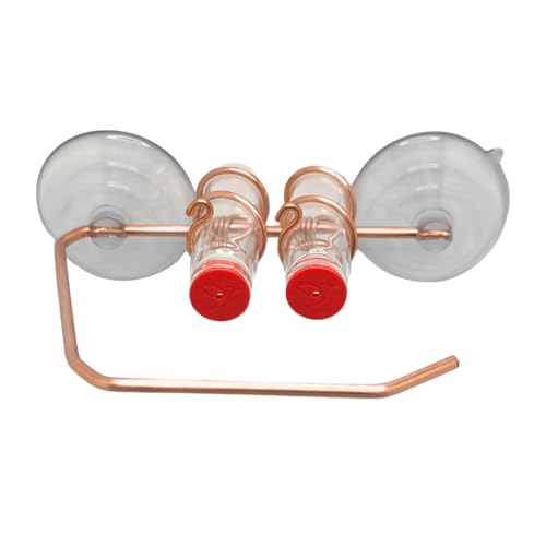 Duo Feeder | Window Hummingbird Feeder | Copper and Aluminum | Multiple Stations | Modern Hummingbird Feeder | Glass Bottles | Suction Cups (Copper, Two Station - Wide Perch) - size: Two Station - Wide Perch