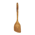 FAAY 13.5” Left-Hand Stir Fry Spatula – True Left-Hand Angled Teak Wooden Turner for Wok & Nonstick Pans, Natural Coconut Oil Finish, Handcrafted Wood Tool for Stirring & Flipping - size: 13.5 Inch Stir Fry - LEFT