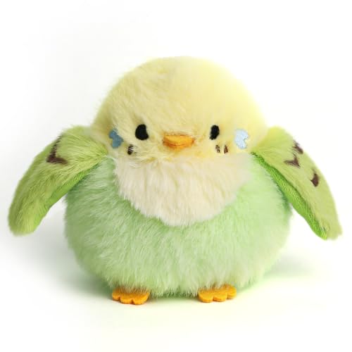 3.9 inches Parakeet Plush Toy Bird Stuffed Animal Plush Toy Holder Bag Pendant Party Christmas Birthday Valentine's Day Gifts Toys for Kids Girlfrends - color: Budgerigar