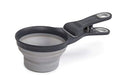 Dexas Popware for Pets Collapsible Klip Scoop, 3-in-1 Pet Food Scoop, Measuring Cup and Bag Clip, 1 Cup Capacity, Light Gray - color: Light Gray, size: 1 Cup Capacity