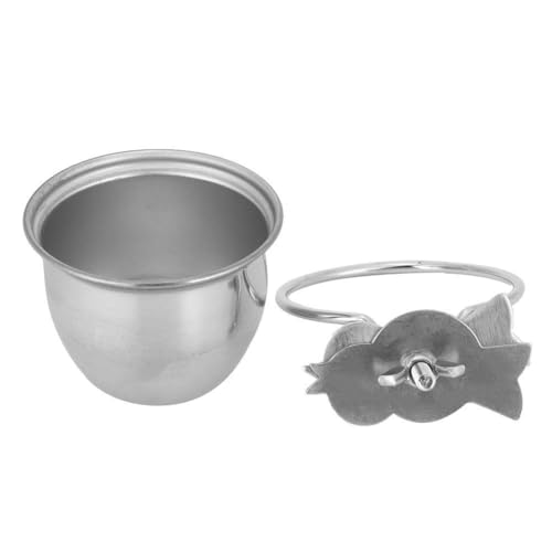 Stainless Steel Bird Feeding Dish Cups, Bird Feeder Birds Food Dish Parrot Feeders Water Cage Bowls with Clamp Holder(7.5cm)