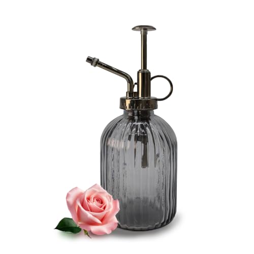 Glass Plant Mister Spray Bottle, 350ML Vintage Plant Spritzer with Top Pump Watering Can for Indoor Outdoor House Plants,Flowers (Gray) - color: Gray