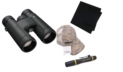 Nikon PROSTAFF P7 10x42mm Binoculars, Topo Hat, Lens Pen & Gritr Microfibre Kit - High-Magnification Wide FOV Waterproof Fogproof Binocular with Multilayer-Coated Clear Lens - size: One Size, style: Prostaff P7 10x42+TopoHat+LensPen+Microfibre