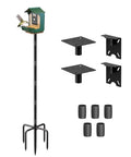 90inch Upgrade Bird House Pole | for Outdoor Bird Feeder Bath, Heavy Duty Adjustable with 4 Plates & 5 Prong Base for Garden, Yard(NO Birdhouse & Birdbath) - style: One-Head