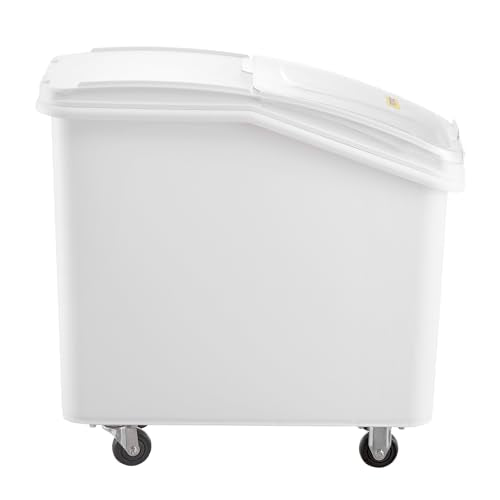 VEVOR 27 Gallon food storage containers 500 Cup Ingredient Bin with Scoop and Sliding Lid Commercial Food Container Ideal for rice storage, dog food container, flour, and sugar containers, White - size: 27 Gallon
