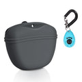 Left&Right Dog Clicker Training Kit,Silicone Dog Training Treat Pouch and Dog Clickers,Dog Treat Bag with Clicker Training for Dogs,Pet Treat Bag with Magnetic Buckle Closing and Waist Clip,Dark Grey - color: Dark Gray