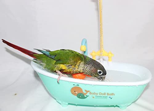 Petlex Bird Bathtub Parrot Bath Fountain Indoor Automatic Bathtub with Faucet Bird Bath Shower Bird Bathing Tub for Parakeet Conure Budgie Cockatiel Lovebird