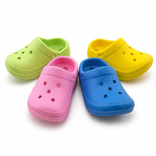 Bonka PK4 Mini Sandals 3" Soft Bird Foot Toys 4 Pack Chew Toy | Soft colorful foot toys with five attachment holes for creative bird toy customization and enrichment - size: (4) Sandals