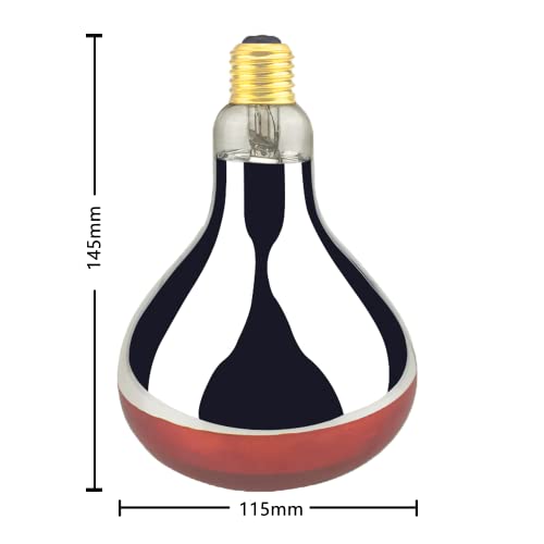 Heat Lamp Bulb R115 125 Watt 2 Pack Infrared Glass Lamp Bulb for Food Service, Brooder Bulb, Chicks, Pet, Bathroom, Light Therapy, Reptiles and Amphibian Use E26 Base - style: R115/125W